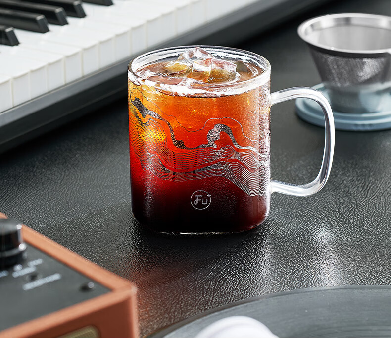 FU High Borosilicate Glass Tea Cup with Lid, Tea Infuser, Personal Use, Premium Men's Tea Drinking Cup 1