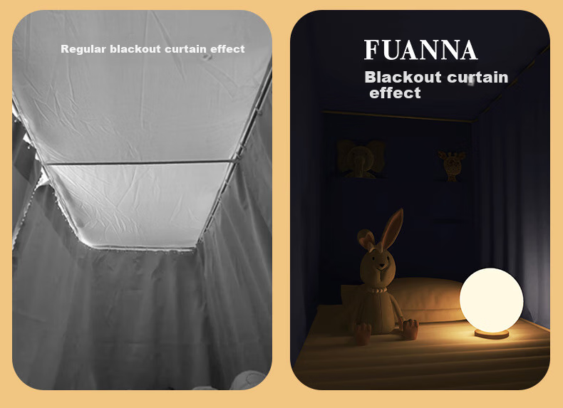 FUANNA × JINGDONG Customized Student Fence Mosquito Net, Dormitory Bunk Bed Strong Light-Blocking Curtain, 90*190*110cm 6