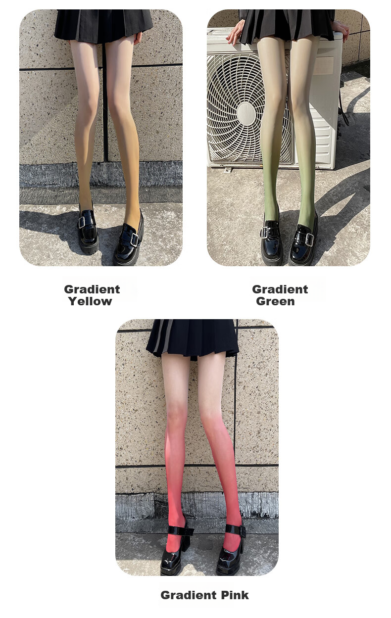 LangSha Ultra-Thin Sexy Pure Desire Gradient Black Stockings, Leg-Flattering Internet Celebrity Style, Candy-Colored Pantyhose 9