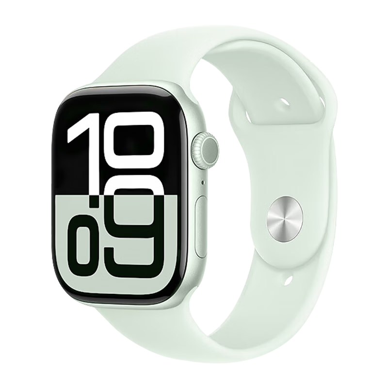 MSSM Compatible Apple Watch Band for Apple Watch Ultra 4/S12/10/9/SE3, Sports Silicone IWatch Band Breathable - Light Mint 44/45/46/49
