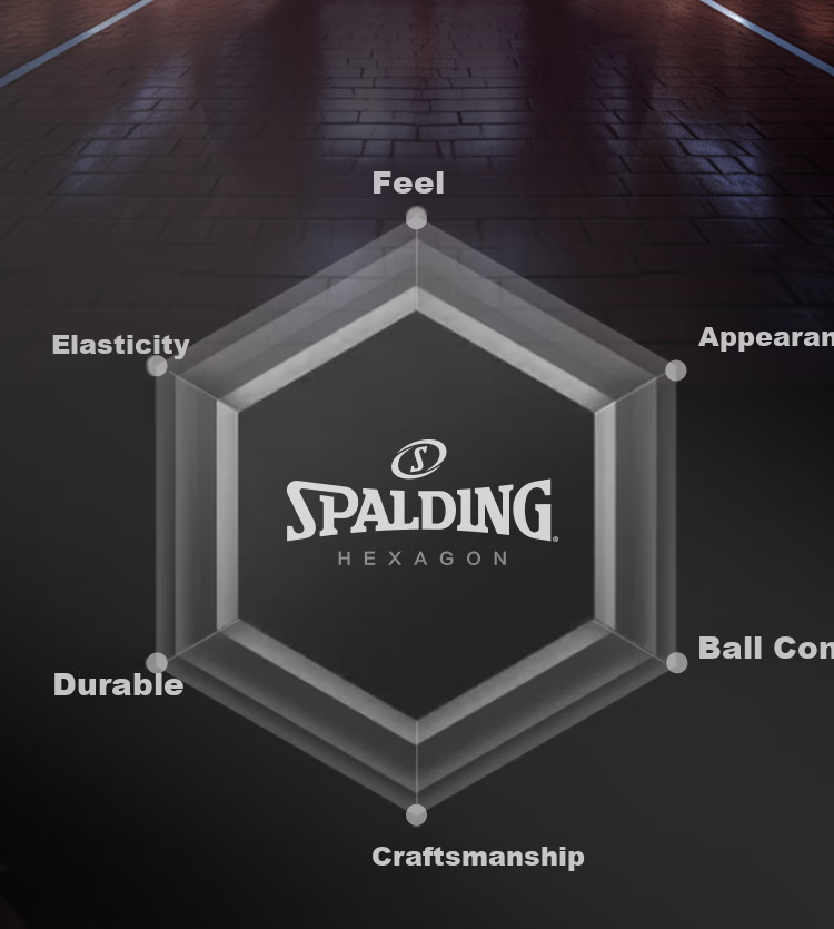 JD Original | Spalding Co-Branded HEXAGON Series No. 7 PU Adult Basketball, Moisture-Absorbing Standard Size 7 Ball 3