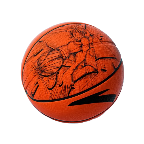ANTA Children's Basketball Size 5 Youth Student Training Sports Rubber Material Wear-Resistant High-Elastic Basketball, Vibrant Orange