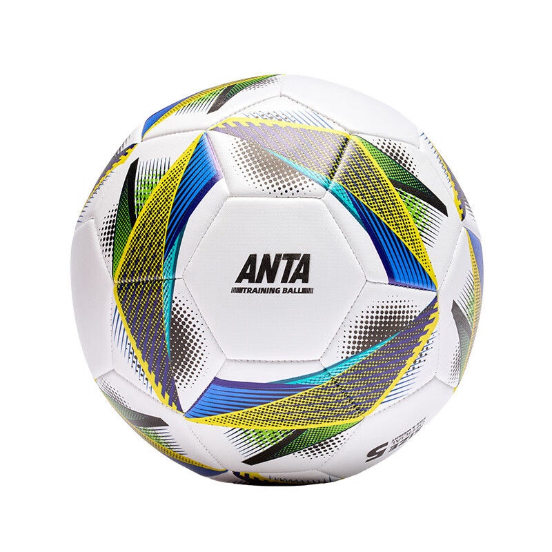 ANTA Soccer Ball Size 5 for Adults And Children, Standard Competition Professional Training PU Leather Wear-Resistant Non-Slip for Indoor And Outdoor Use, White And Gold