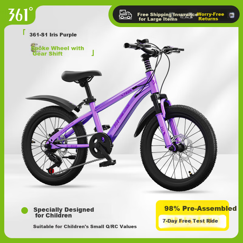 361° Mountain Bike for Men, Women And Children with Disc Brakes, Youth Student Bicycle with Gears for Off-Road Cycling