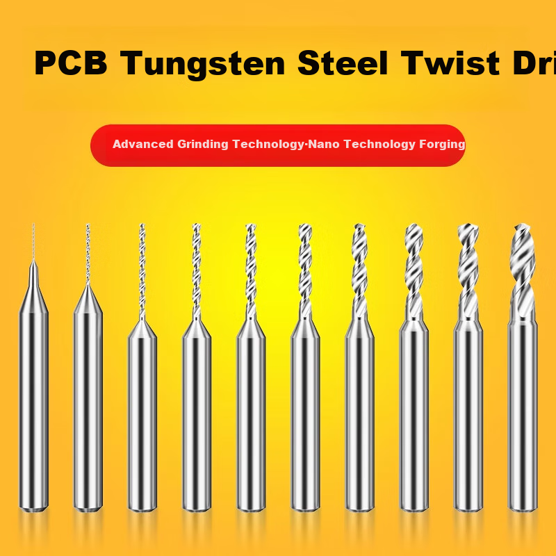 HUHAO Engraving Machine Tungsten Steel Twist Drill Bit Amber Micro Small Drill Bit for Circuit Board PCB Drilling 0.20-1.0mm
