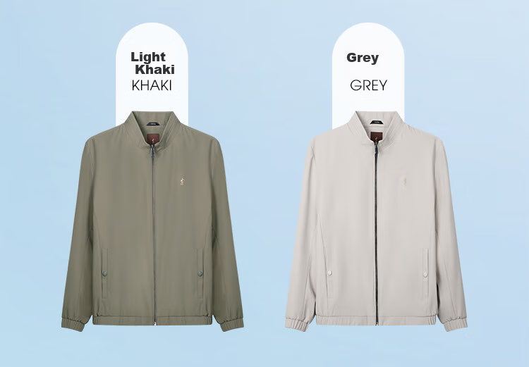 TRIES Men's Jacket Stand Collar Light Business Fashion Spring And Autumn New LOGO Embroidery Solid Color Lightweight Outerwear 7