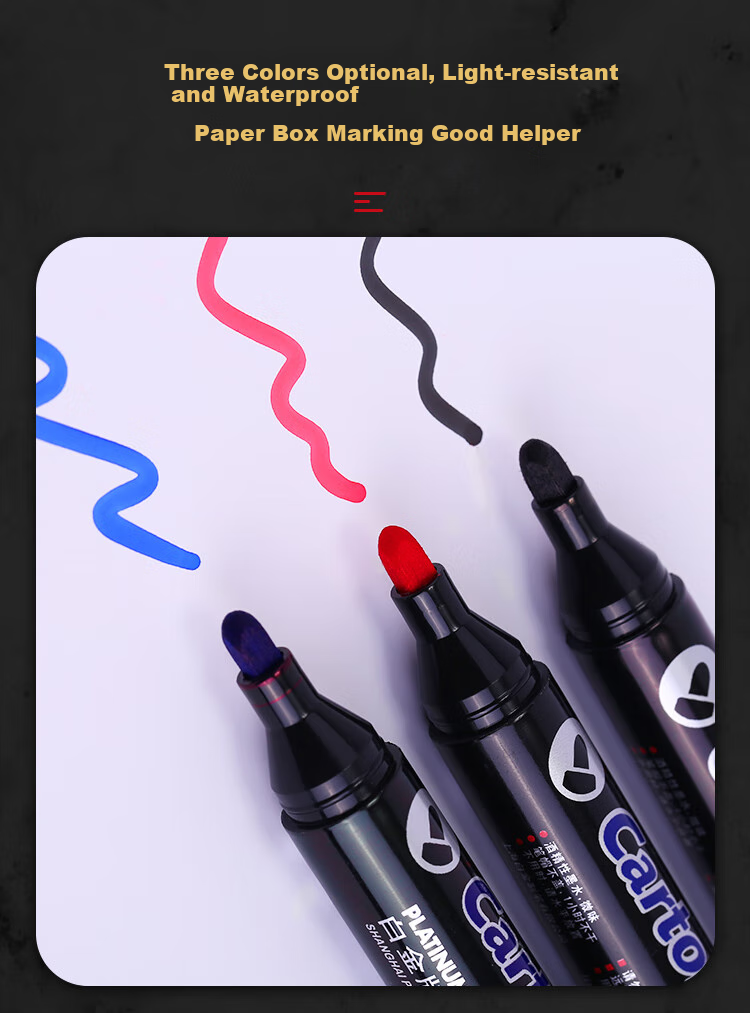 PLATINUM Fountain Pen CPM-200, Oil-Based Marker, Single-Tip Thick Pen, CD Pen, Box-End Pen, Logistics Pen, 10 Pens Per Box, Blue 3