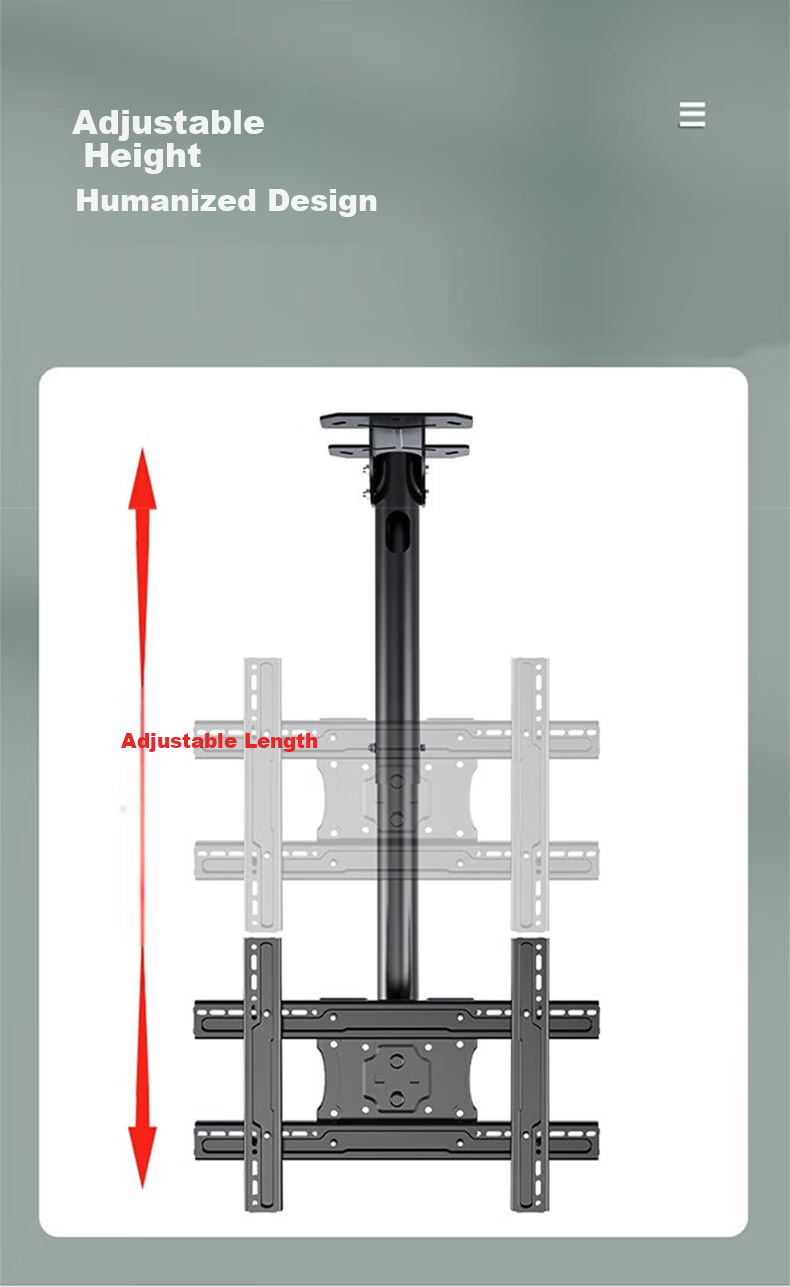 Beishi TV Wall Mount Universal Rotating Bracket for Ceiling TV Mounting [50-86 Inches] 1.5m Adjustable Angle Hanging Rod 5