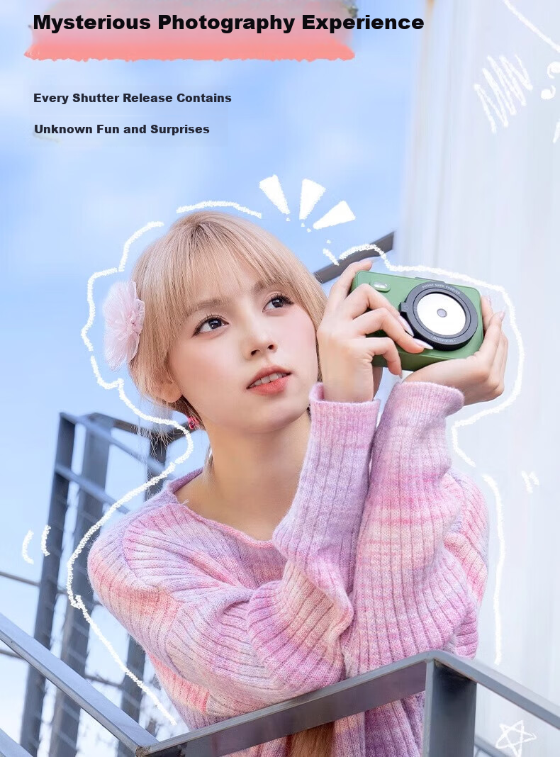 HPRT Z5 Instant Camera, Green, Photo Printing Instant Camera, High-Definition Hot-Smooth Coating, Birthday Gift, Student Children's Camera, Women's Travel Photo Printer 3