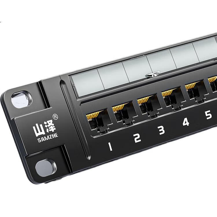 Патч-панель SAMZHE CAT6 Unshielded 24-портовая, 10 Gigabit Ethernet, 20U, монтируемая в стойку