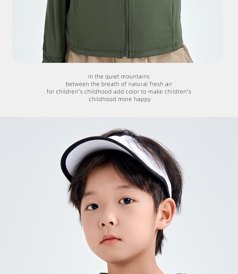 Luomeng Children's Summer New UV Protection Sunscreen Clothing, Kids' Air Conditioning Shirt, Light Gray Sun Protection Garment, Size 150 23