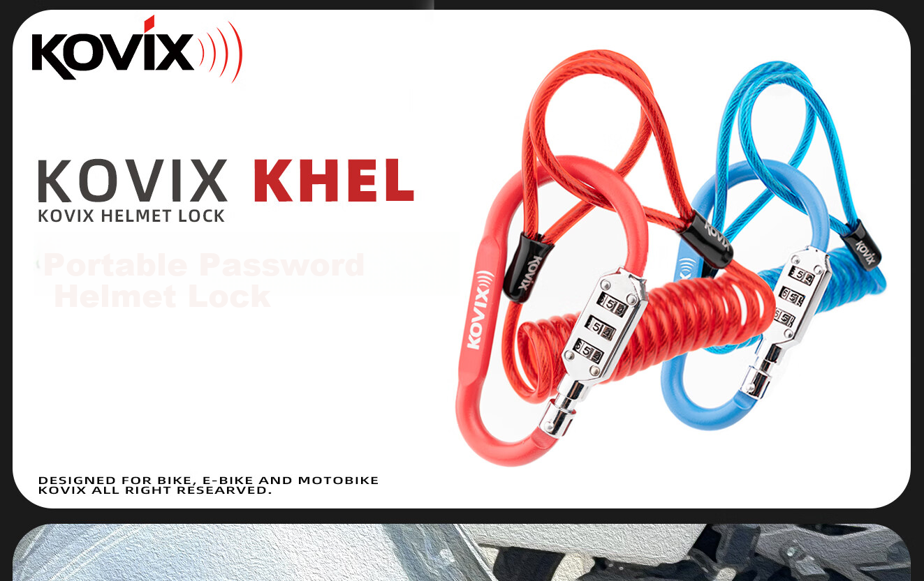 KOVIX KHEL Motorcycle Helmet Lock, Bicycle Lock, Electric Mountain And Road Bike Password Portable Anti-Theft Home Lock 1