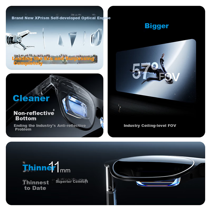 XREAL One Pro Smart AR Glasses with 5.56" Portable Screen, 57° FOV, Self-Developed X1 Chip, Native 3DoF Hovering, Movie-Watching Glasses Not VRAI Translation Glasses, L Size