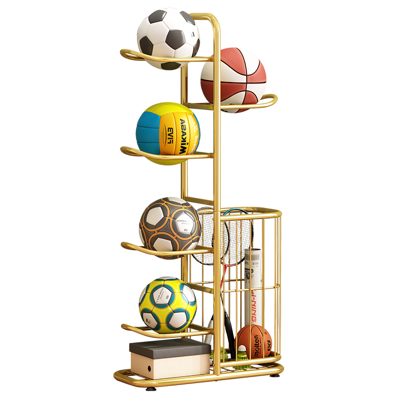 WoJia Ball Storage Rack Home Basketball Organizer Children's Indoor Floor Basketball Stand Football Volleyball Storage Basket