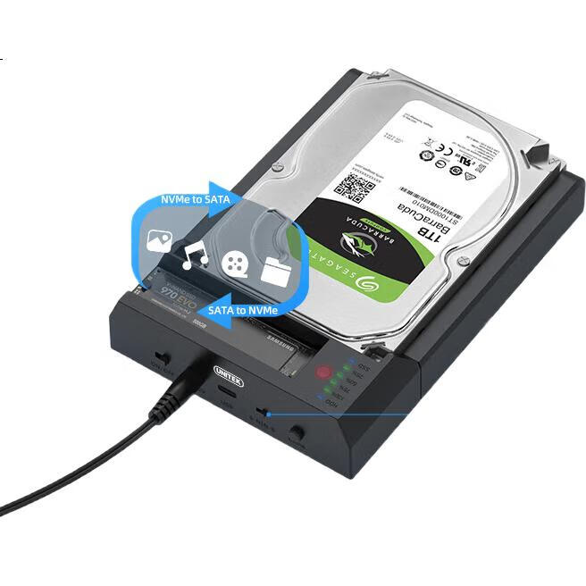 Клонер жестких дисков UNITEK M.2 NVMe/SATA, док-станция для клонирования 2.5/3.5 дюйма, внешний корпус для HDD/SSD, для чтения и копирования данных