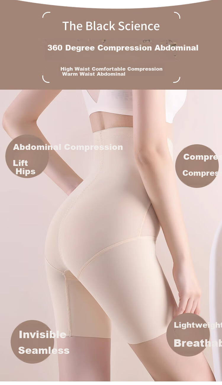 LangSha High-Waisted Seamless Shapewear Shorts for Women, Postpartum Butt-Lifting And Tummy Control Body Shaper Safety Shorts M 6