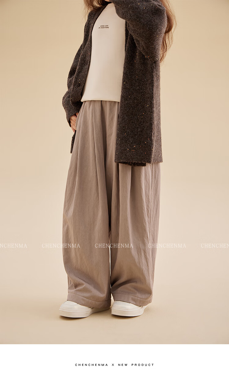Chenchenma Parent-Child Fleece-Lined Sherpa Fleece Loose Casual Versatile Pants 7281D 1