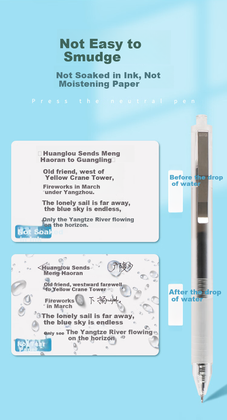 M&G Original Series ST Retractable Signature Pen, Smooth Gel Ink Pen, Neutral Pen, Black Retractable Style, 0.5mm AGP81405A, Pack of 6 6