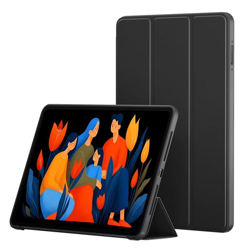 BIAZE Compatible with Lenovo Xiaoxin Pad 2025 Protective Case, Lenovo Tablet 12.1-Inch Protective Cover, Full Protection Shockproof Smart Sleep Cover PB623-Kangang Black