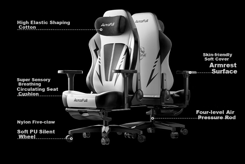 AutoFull C3Pro Little White Bear Ergonomic Gaming Chair for Women, Computer Chair, Office Chair, Reclining Chair for Long Sitting 22