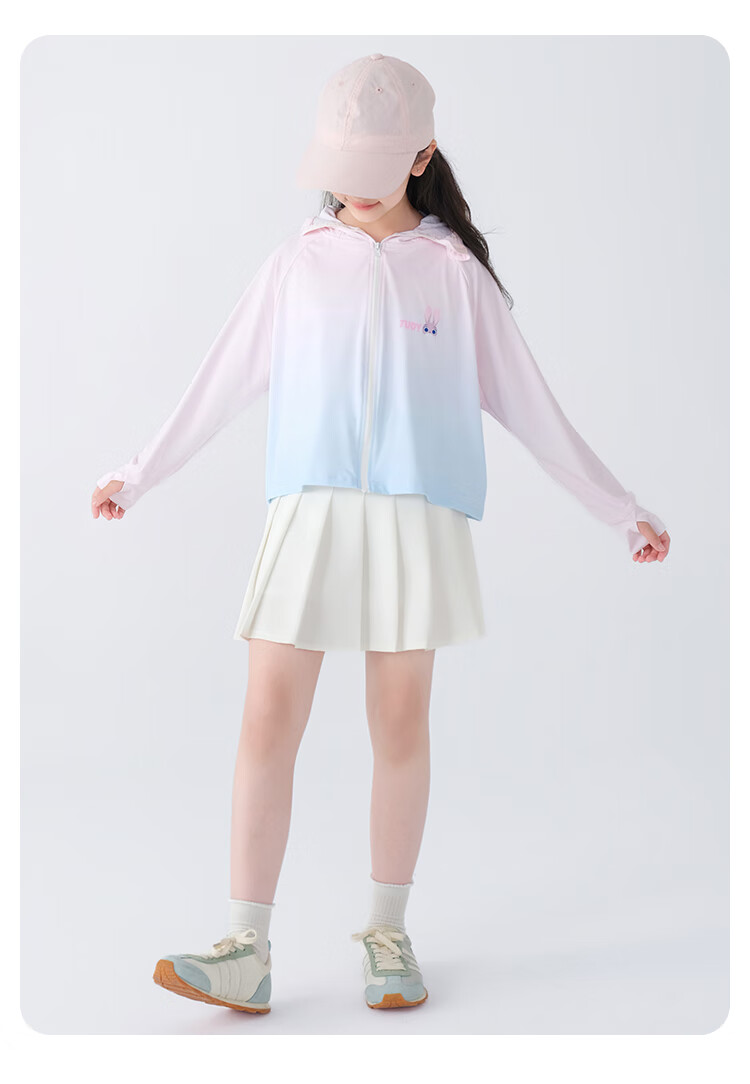 Disney Girls' Summer Ice Silk Sun Protection Jacket Children's UV Protection Coat PBZPY0024 Pink Blue 140 7