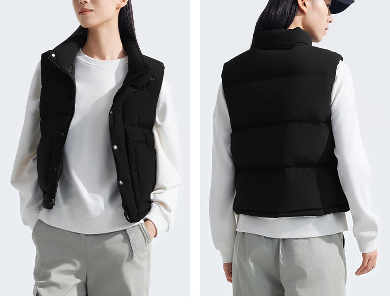 The North Face Women's down Vest, Warm And Water-Repellent, Outdoor Hiking, Model 83UZ, Black/JK3, Size S 6