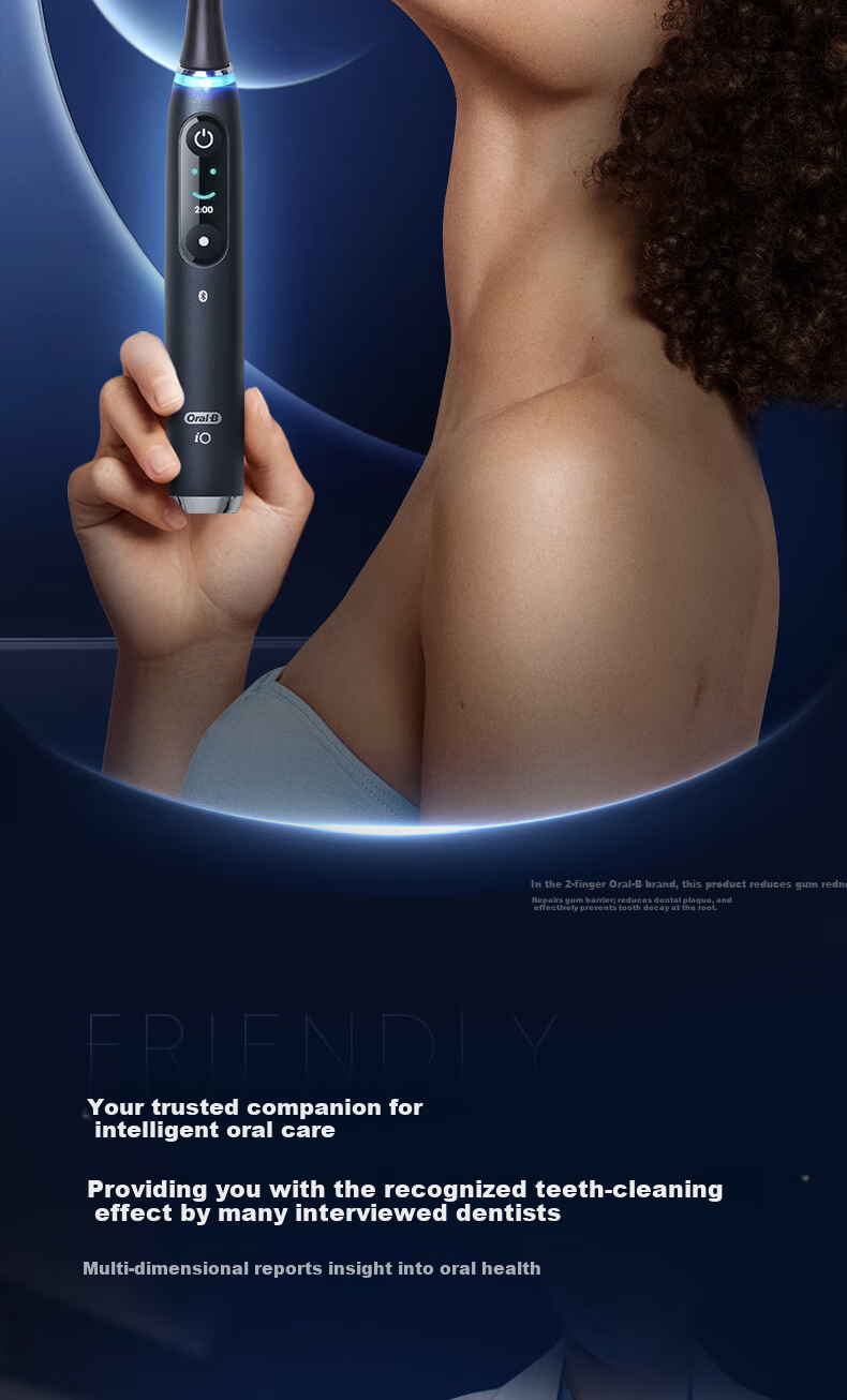 Oral-B German Imported Adult Electric Toothbrush IO9plus, Peak All-In Brush, White Selection Gift Box with 2 Brush Heads, Revolutionary Sonic AI Premium Brush, Gift for Couples, Teacher's Day Present 3