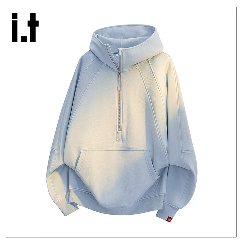 :CHOCOOLATE IT American Style Hoodie Women Autumn Heavyweight High Street Half-Zip Casual Top Black 2XL 9