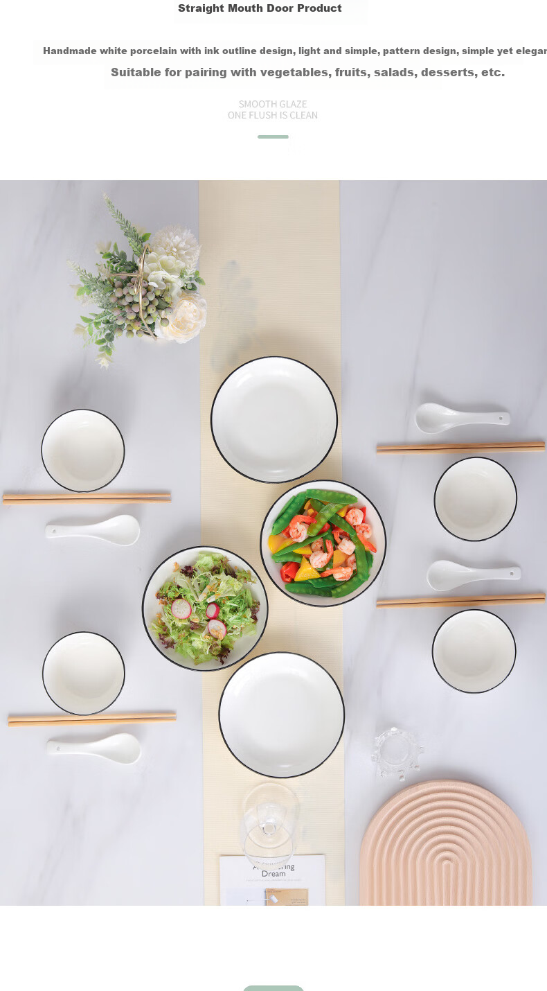 Chuanqi Chinese Tableware Set, Housewarming Ceramic 12-Piece Gift Box Set, Complete Dinnerware Set, Harmony Blue 3