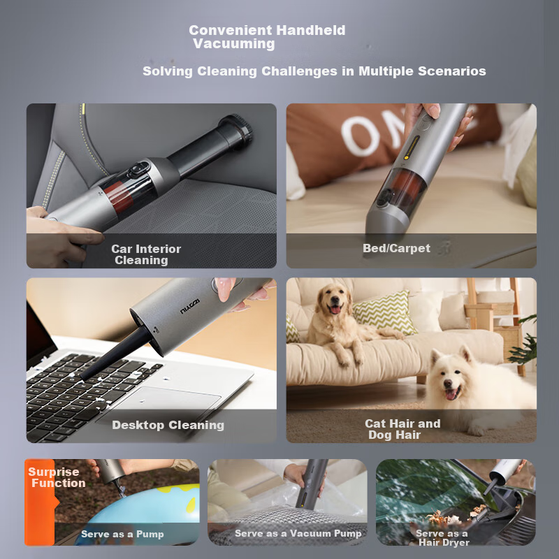Yili Car Vacuum Cleaner, Portable Desktop Vacuum Cleaner, High-Power Vacuum Cleaner, Wireless Handheld Vacuum Cleaner for Home And Car Use, Integrated Suction And Blowing Function, Suitable for Bedding, Carpets, Pet Hair, And Cat Lint Removal