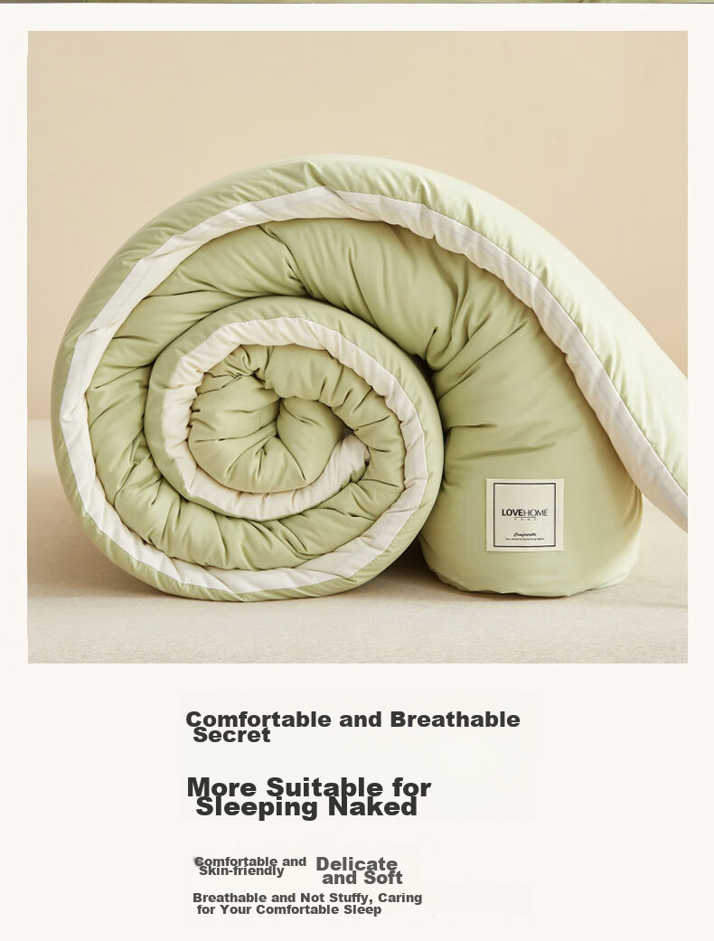 Grace Fiber Comforter Duvet Insert Thickened Double-Size All-Season Comforter Winter Quilt 6 Jin (3 Kg) 200*230cm Milk White Gree 4