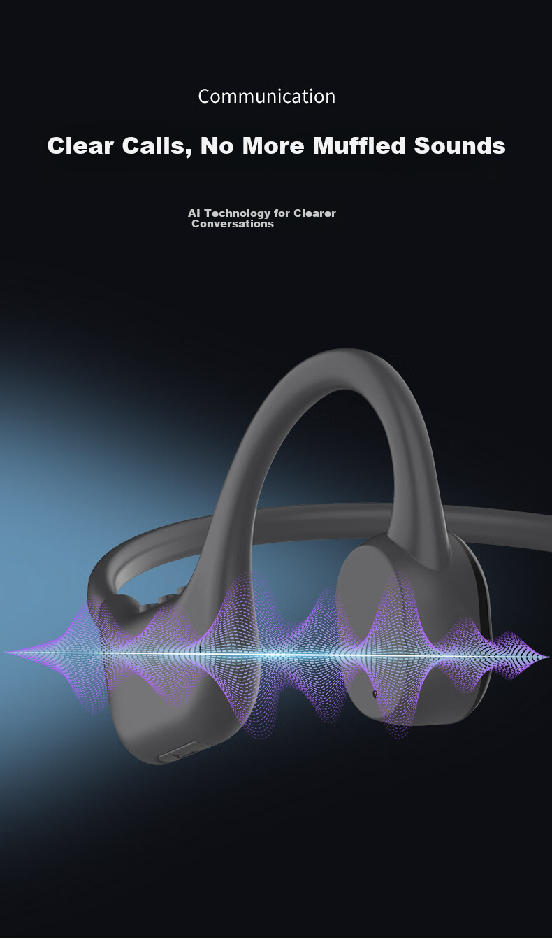 PHILIPS Bone Conduction Bluetooth Headphones, Professional Sports Running, Ear-Hook Style, True Wireless, Open-Ear Design, Not In-Ear, Clip-On, Long Battery Life, High-End Noise Reduction, Suitable for Apple And Huawei, TAA6609C Black 8