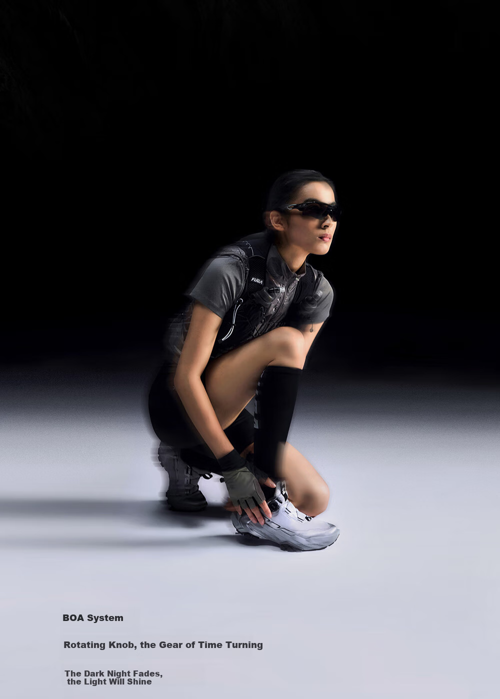 KAILAS FUGA [Xin Zhilei's Choice] DU 2 BOA Black Mountain King Cushioned Low-Top Trail Running Shoes for Me 9
