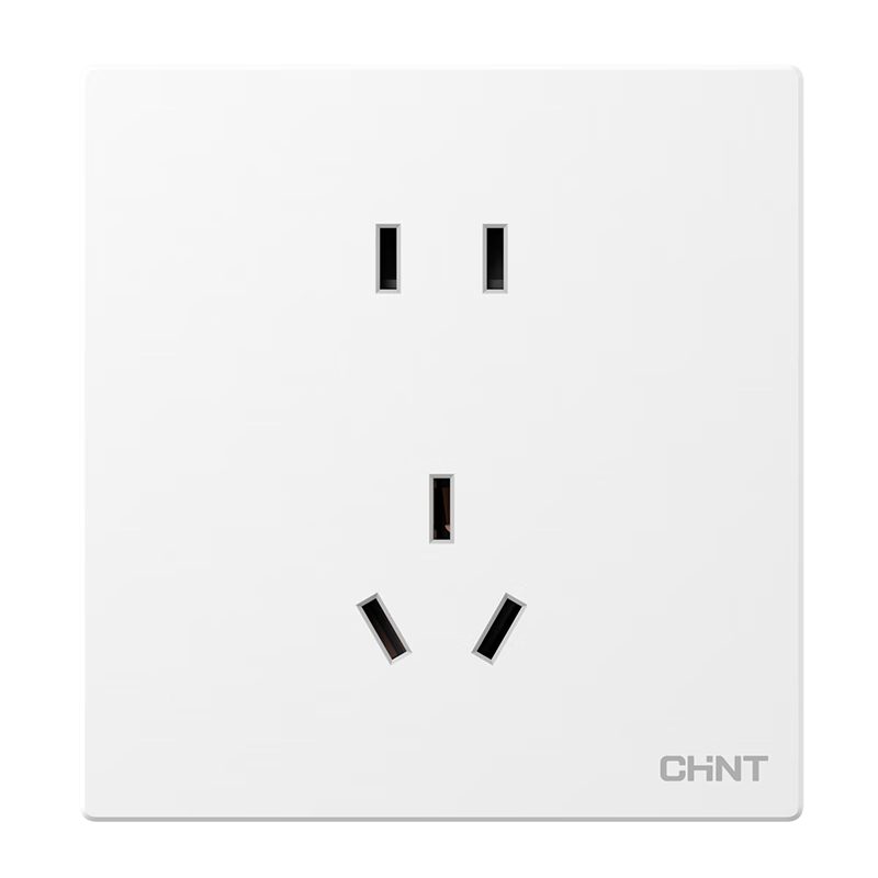 CHNT Switch Socket No-Paint Cream Style Large Panel Socket Faceplate Concealed Installation X1M Standard Five-Hole Rhombus White Matte