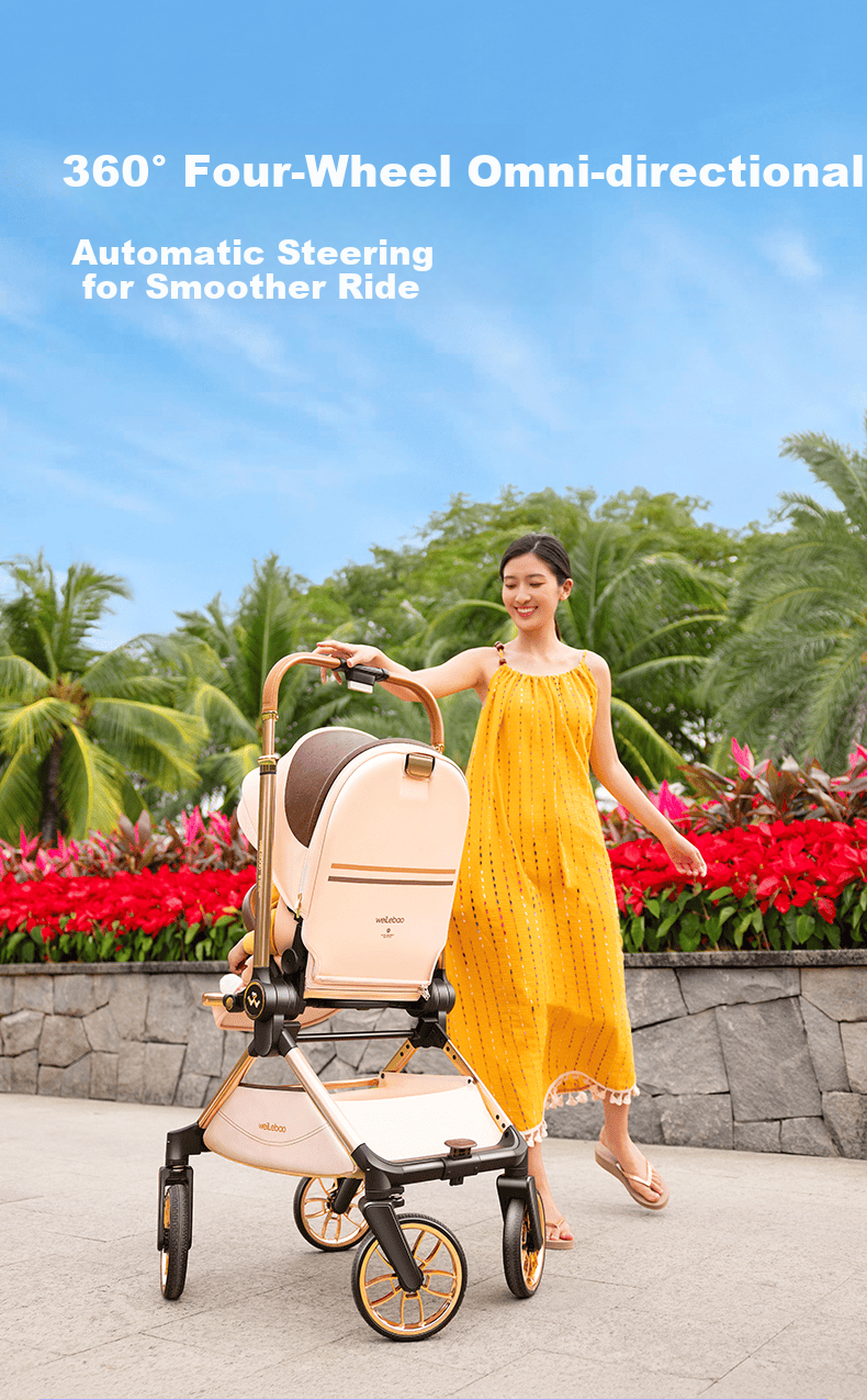 Welebao Huhangjia Baby Stroller Convertible Recline One-Key Folding Reversible High Landscape Lightweight Newborn Infant Pushchair B 13