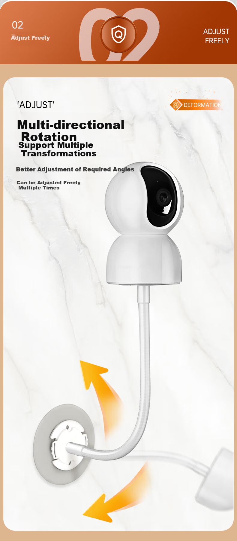 Yingqian Suitable for Yingshi Camera Bracket, No Drilling Required, C6C/h6c/c7/C6WI/h6/H7C/cp1/xp1 Surveillance Camera Wall-Mounted Fixed Soft Tube Bracket 4