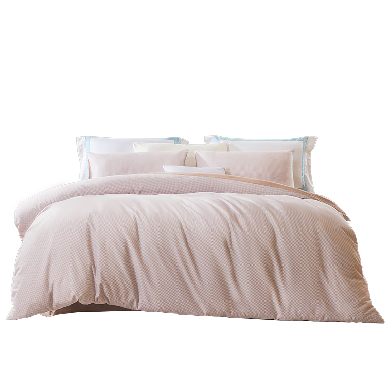 FUANNA Pure Cotton Three-Piece Set Student Dormitory Bedding Solid Color Sheet and Duvet Cover Single 152*210cm Mousse