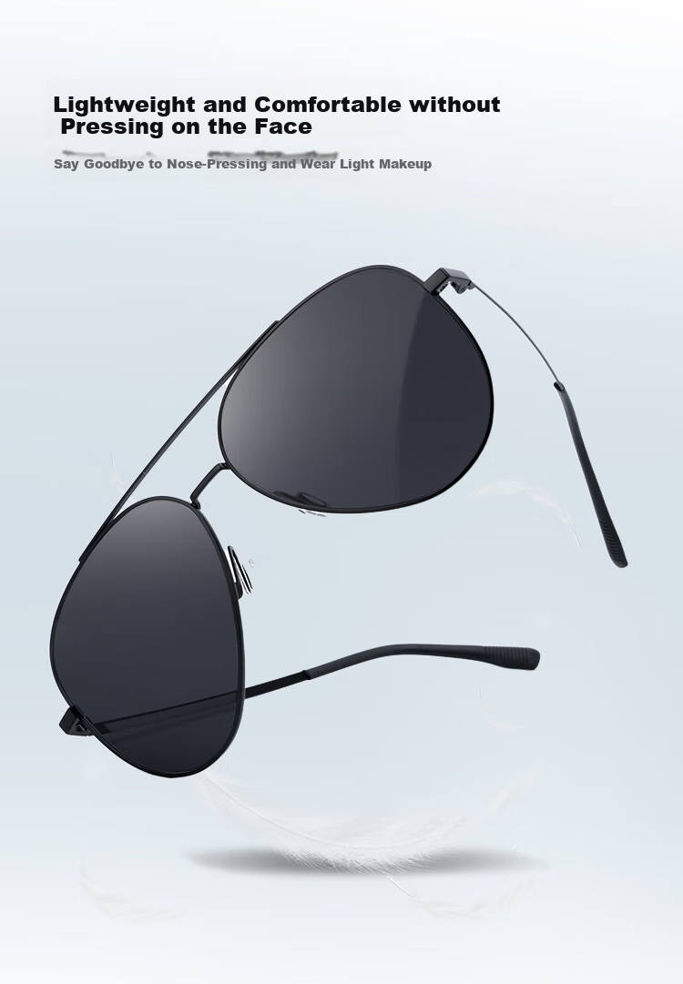 Jinglemu High-Definition Polarized Aviator Sunglasses for Men And Women, Driving-Specific Frog-Eye Glasses, Father's Day Gift, Black 4