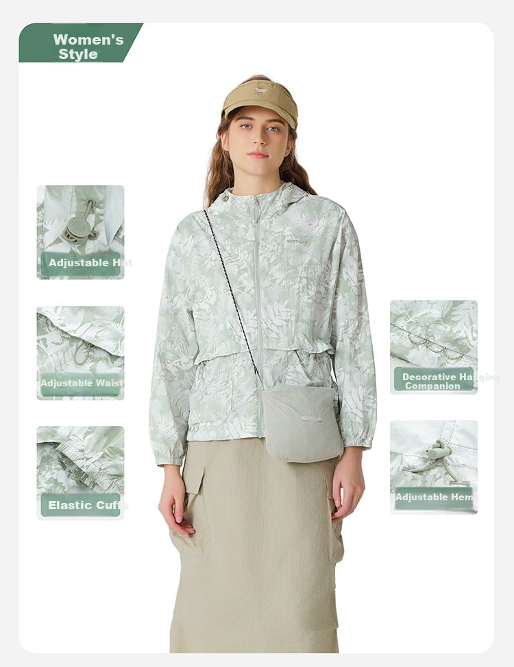 NORTHLAND Original Yarn Sun Protection Clothing UPF500+, Outdoor Women's Cooling Antibacterial Breathable Lightweight Skin Coat Jacket 12