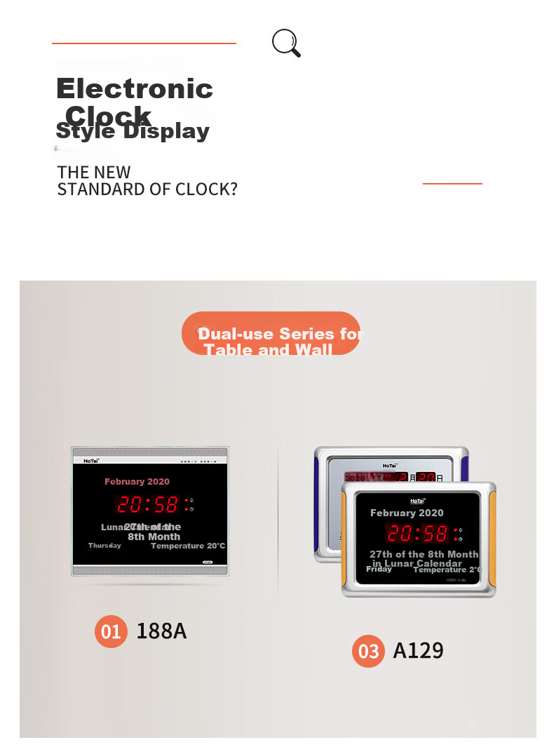 HoTai Perpetual Calendar Electronic Clock, Living Room Digital Calendar Wall Clock, Creative And Simple Design, 188A 2