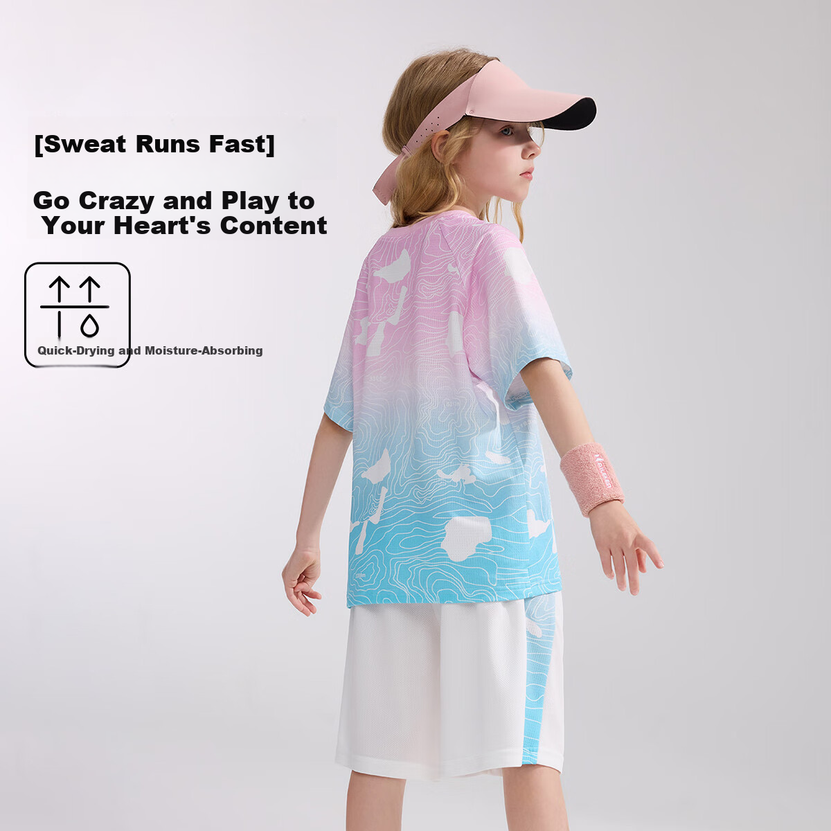 ASK JUNIOR [Instant Breathable Series] Children's Quick-Dry Summer Set: Short-Sleeve T-Shirt And Shorts, Sports Running Pants, Unisex Two-Piece Set 3