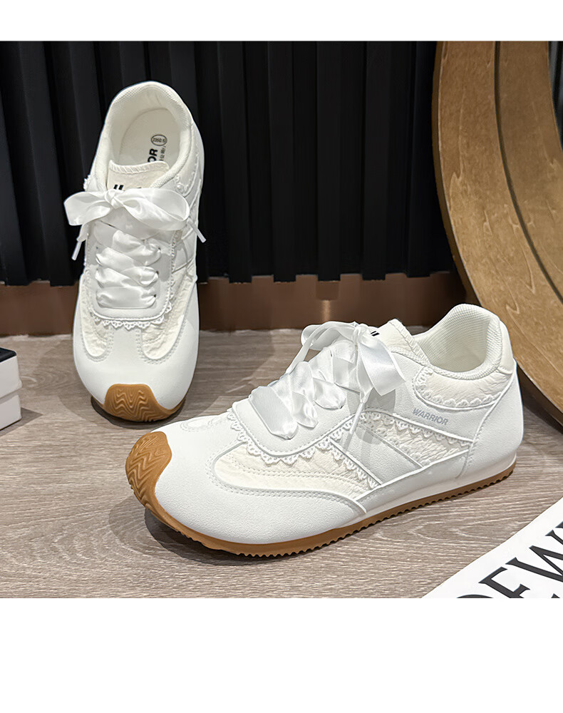 Warrior Women's Shoes 2026 Summer Training Shoes Fashion Trendy Casual Women's Shoes Niche Agan Sneakers Beige Size 39 10