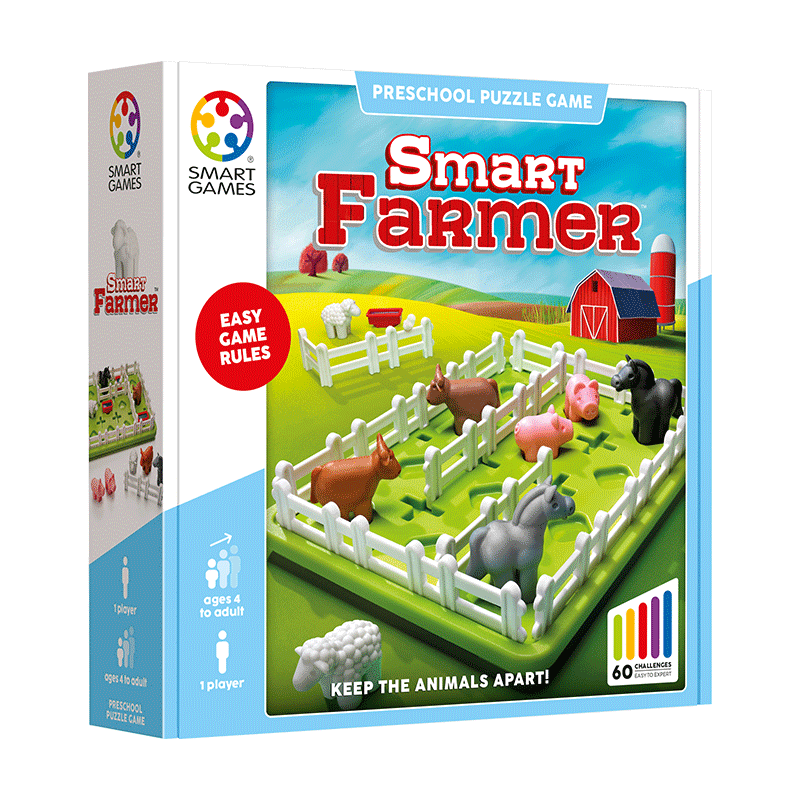 SMART GAMES Farm Manager: Educational Board Game for Children, Parent-Child Early Learning Puzzle Game, Gift for Boys, Ages 4+