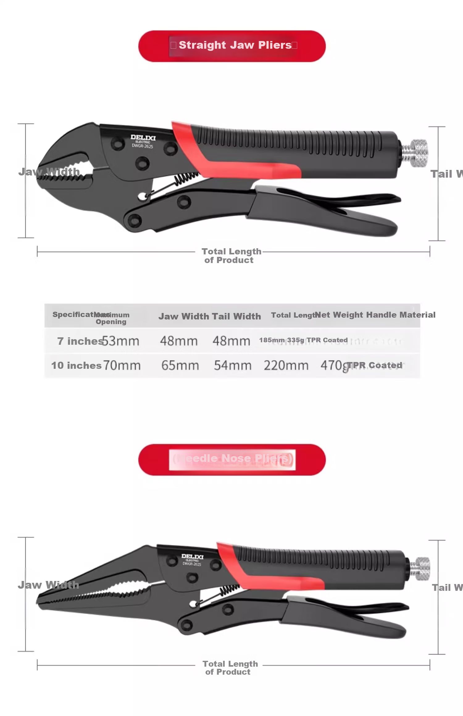 DELIXI Multi-Functional Pliers, Universal Pressure Clamp Tool, Industrial-Grade Manual Fixed Universal Pliers 13