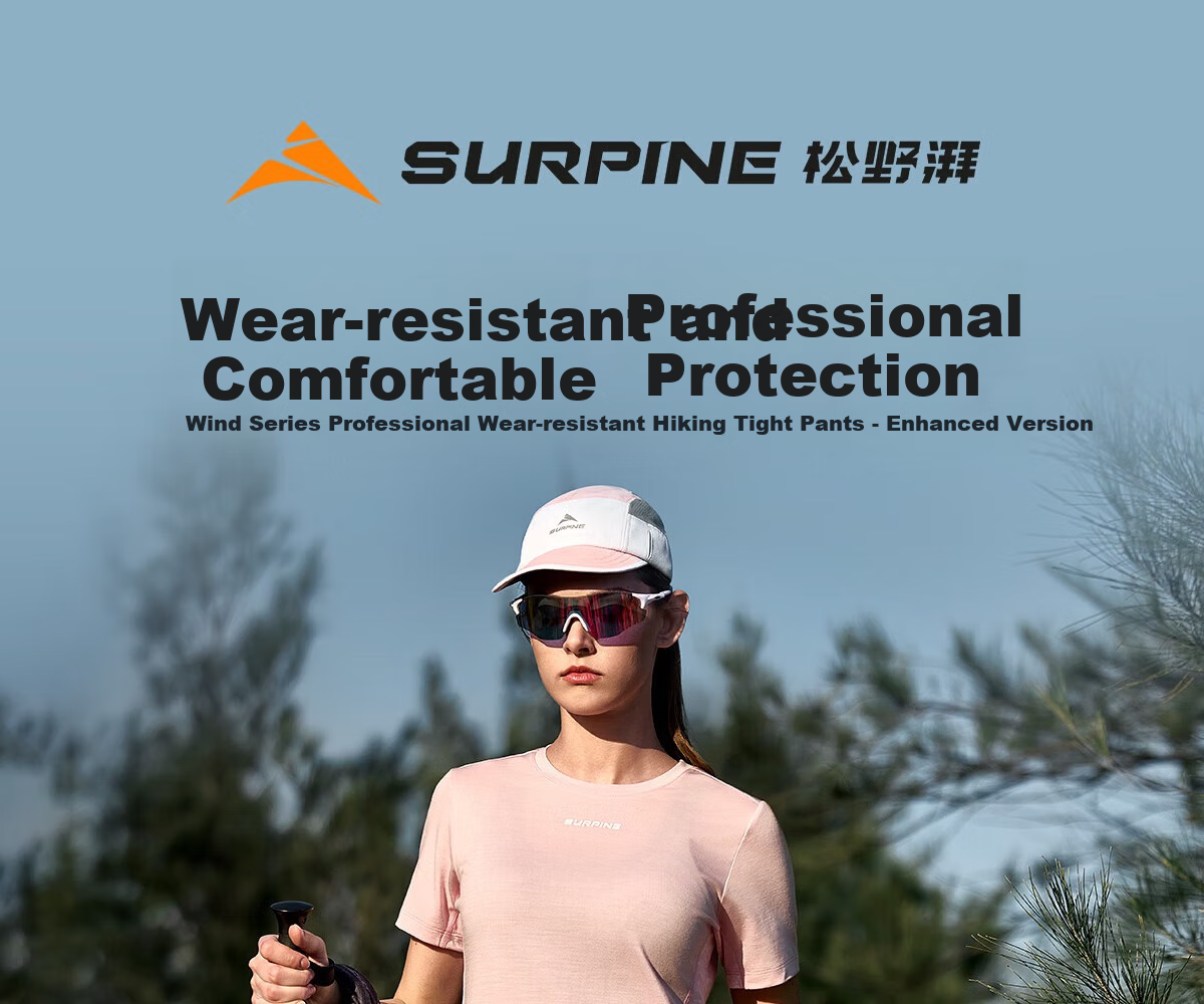 SURPINE Tafeng Series Wear-Resistant Reinforced Hiking Tight Pants, Outdoor Sun Protection Quick-Dry Long Pants, Obsidian Black, L 1