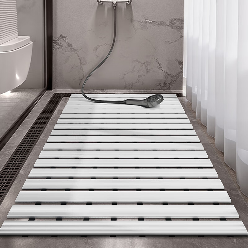 Baineng Bathroom Non-Slip Bath Mat Shower Mat Toilet Floor Mat Elderly Anti-Slip Bathing Mat White 43x67cm
