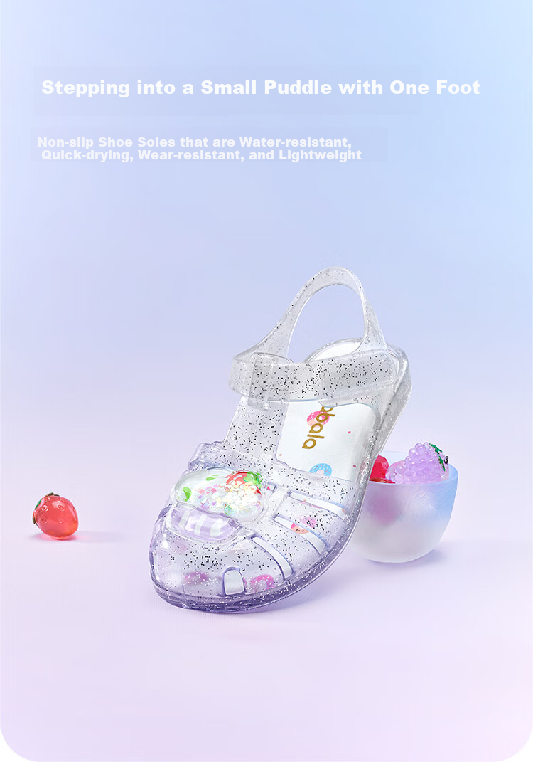 BALABALA Children's Sandals, Girls' Shoes, Summer 2025 Beach Jelly Shoes, Non-Slip Baby Shoes, 209225141004 4