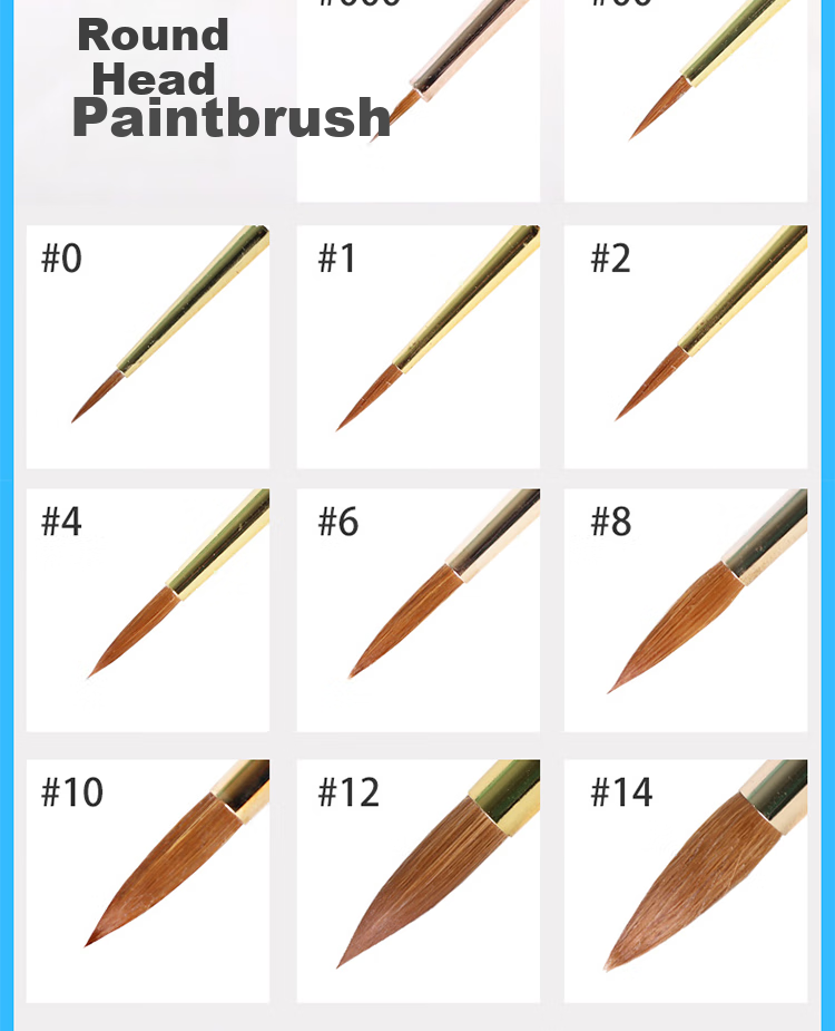 WINSOR&NEWTON [Freud Brand] Mixed Mink Hair Watercolor Brushes, Professional Watercolor Paint Brushes, Line Drawing Brushes, Advanced Artist-Specific Watercolor Brushes, Set of 6 12