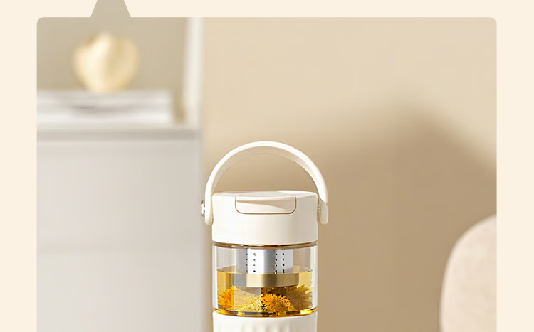 Germ Tea Separation Glass Cup for Women High-Value Floral Tea Water Cup Office Brewing Tea Cup Gift Cup 500ML Purple 15