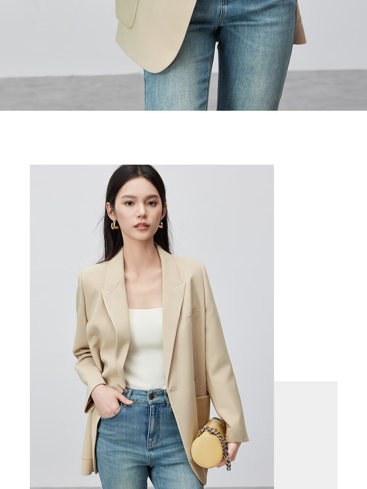 Sentubila Casual Commuter Blazer for Women, Spring And Autumn Loose Fit Jacket with High-End Style, Black, Size L 11